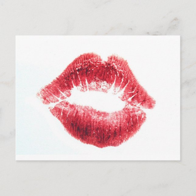 Cartão Postal Red Lipstick Kiss (Frente)
