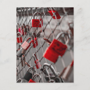 Cartão Postal Red Love Padlocks