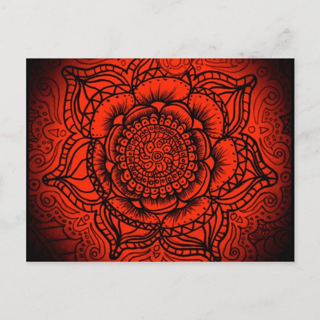 Cartão Postal Red Mandala (Frente)