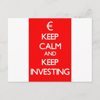 Cartão Postal Red Mantenha a calma e continue investindo