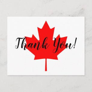 Cartão Postal Red Maple Leaf Obrigado