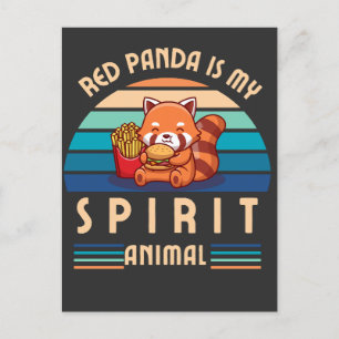 Cartão Postal Red Panda é meu animal espiritual