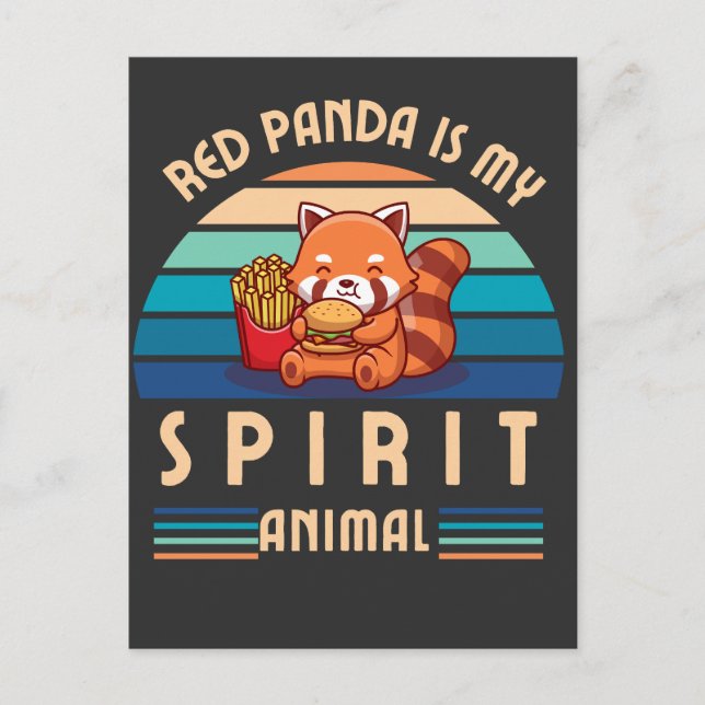 Cartão Postal Red Panda é meu animal espiritual (Frente)