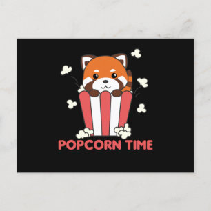 Cartão Postal Red Panda Popcorn Time Engraçado Pun