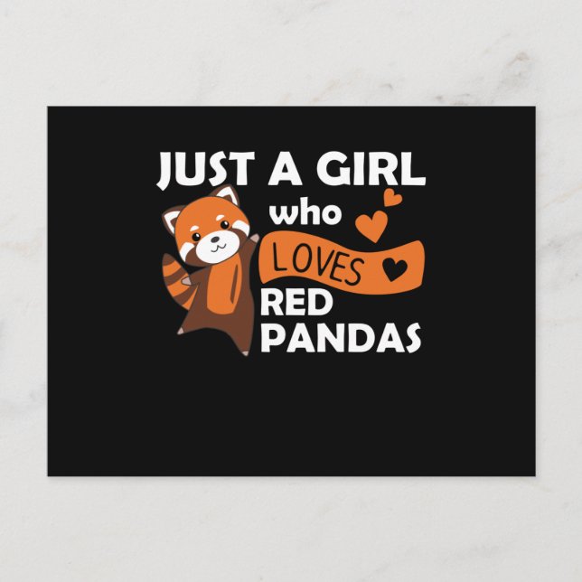 Cartão Postal Red Pandas Girl ama Red Panda Kawaii Cuecas (Frente)