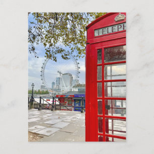 Cartão Postal Red phone box, Westminster, London UK Postcard