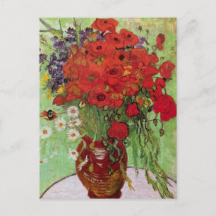 Cartão Postal Red Poppies and Daisies by Vincent van Gogh