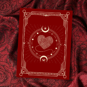 Cartão Postal Red romance tarot boho moon