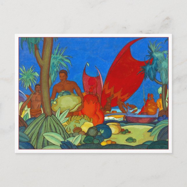 Cartão Postal Red Sails por Arman Manookian (Frente)