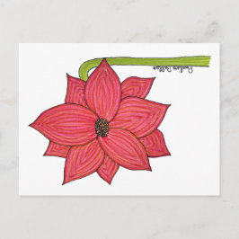Cartão Postal Red Star Flower Postcard