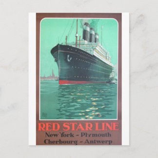 Cartão Postal Red Star Line Anúncio antigo Titanic