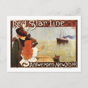 Cartão Postal Red Star Line Cruises para Nova York Promo Poster