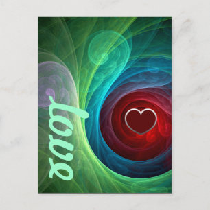 Cartão Postal Red Storm Floral Modern Abstrato Art Love Standard