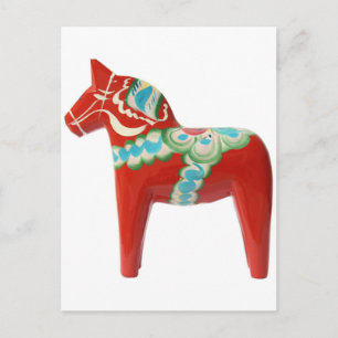 Cartão Postal Red Swedish Dala Horse
