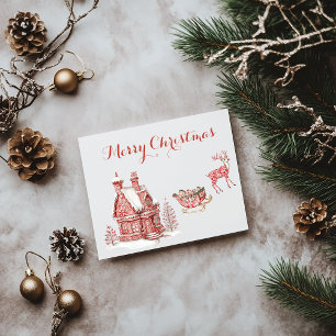 Cartão Postal Red Toile Natal