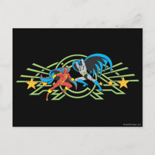 Cartão Postal Red Tornado + Batman