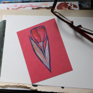 Cartão Postal Red Tulip Primavera Nature