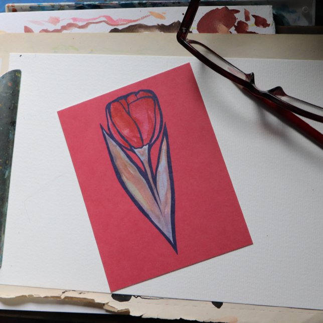 Cartão Postal Red Tulip Primavera Nature (Criador carregado)