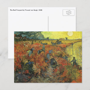 Cartão Postal Red Vineyard, por Vincent van Gogh, Vintage Fine A