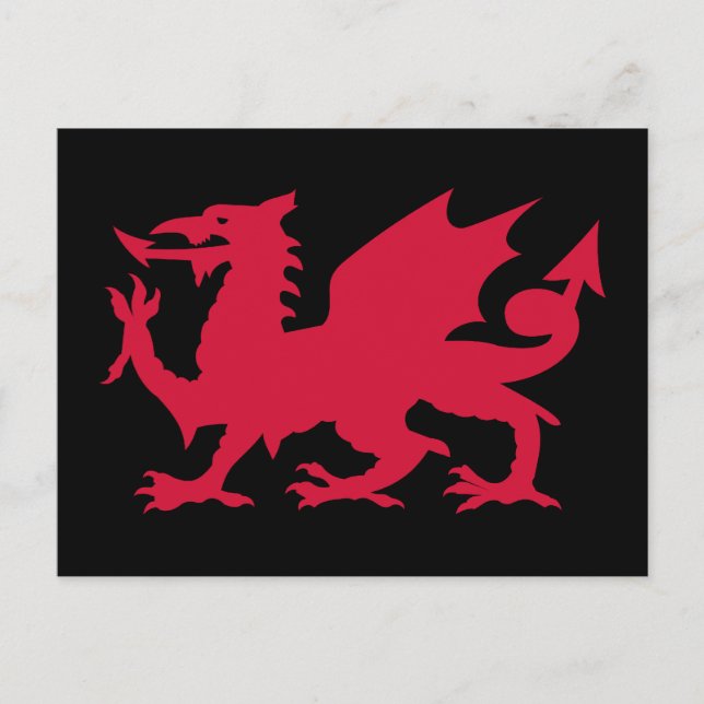 Cartão Postal Red Welsh Dragon (Frente)