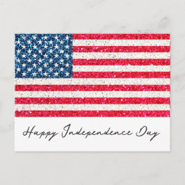 Cartão Postal Red White Blue Patriotic American Flag Party
