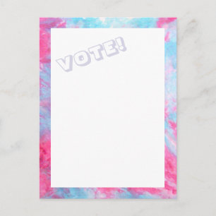 Cartão postal Red White Blue Tie Dye VOTE