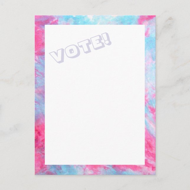 Cartão postal Red White Blue Tie Dye VOTE (Frente)