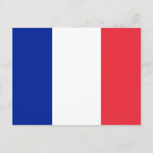 Cartão Postal Red White e Blue Flag da França