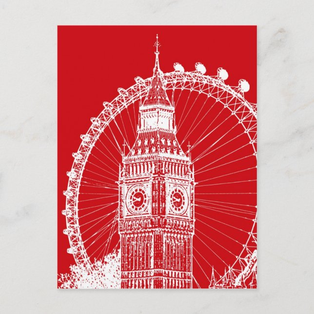 Cartão postal Red & White London (Frente)