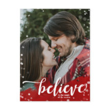 Red & White Sparkle Acredita no Natal Mágico