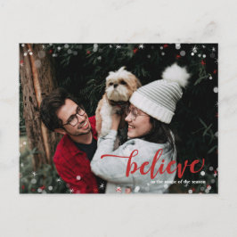 Cartão Postal Red & White Sparkle Acredita no Natal Mágico