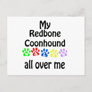 Cartão Postal Redbone Coonhound Walks Design