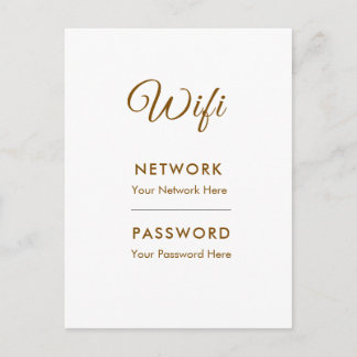 Cartão Postal Rede de Senha Wifi Promocional