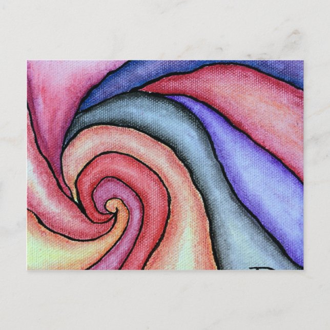 Cartão Postal Redemoinho de Aquarela (Frente)