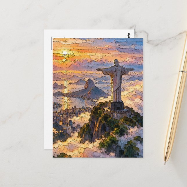 Cartão Postal Redentor Acima das Nuvens (Frente/Verso In Situ)