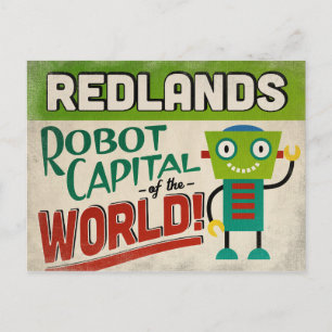 Cartão Postal Redlands California Robot - Funny Vintage