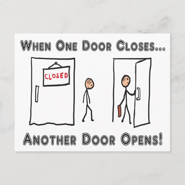 Cartão Postal Redundância quando uma porta fecha (Frente)