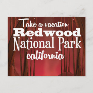 Cartão Postal Redwood National Park, poster de viagens da Calif