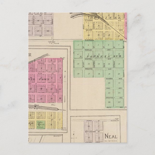 Cartão Postal Reece, Fall River, Hamilton e Climax, Kansas (Frente)