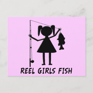 CARTÃO POSTAL REEL GIRLS FISH