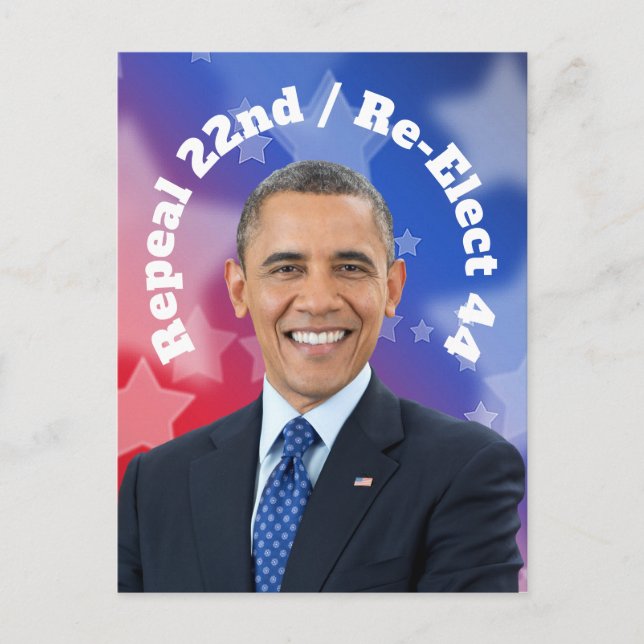 Cartão Postal Reeleger o Presidente Obama (Frente)