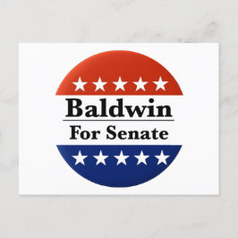 Cartão Postal Reeleger Tammy Baldwin para o Senado dos EUA 2024