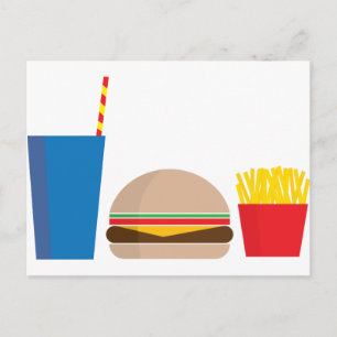 Cartão Postal refeição de comida rápida