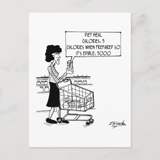 Cartão Postal Refeição Dietética Incomível Tal Como Está (Frente)