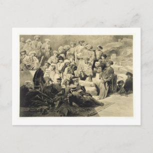 Cartão Postal Refeição Militar nas Ruínas em Sioukh, Daguestão, 