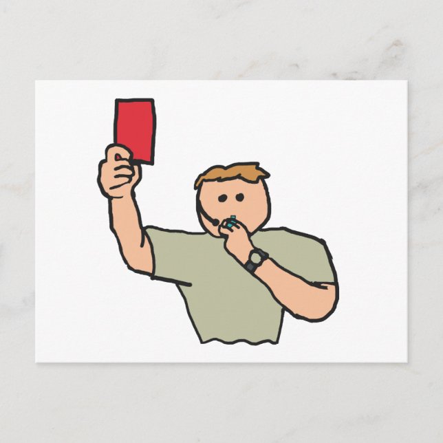 Cartão Postal Referente de futebol do Red Card (Frente)