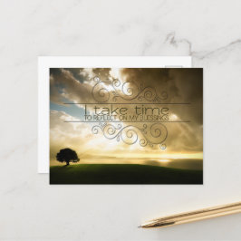Cartão Postal "Refletir sobre as bênçãos" Confirmação de Motivaç