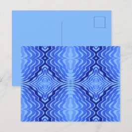 Cartão Postal Refletor Blue Waves Moderna Design abstrato