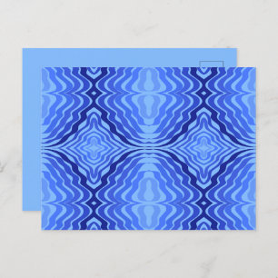 Cartão Postal Refletor Blue Waves Moderna Design abstrato