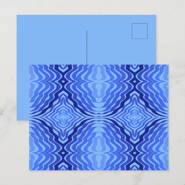 Cartão Postal Refletor Blue Waves Moderna Design abstrato (Frente/Verso)